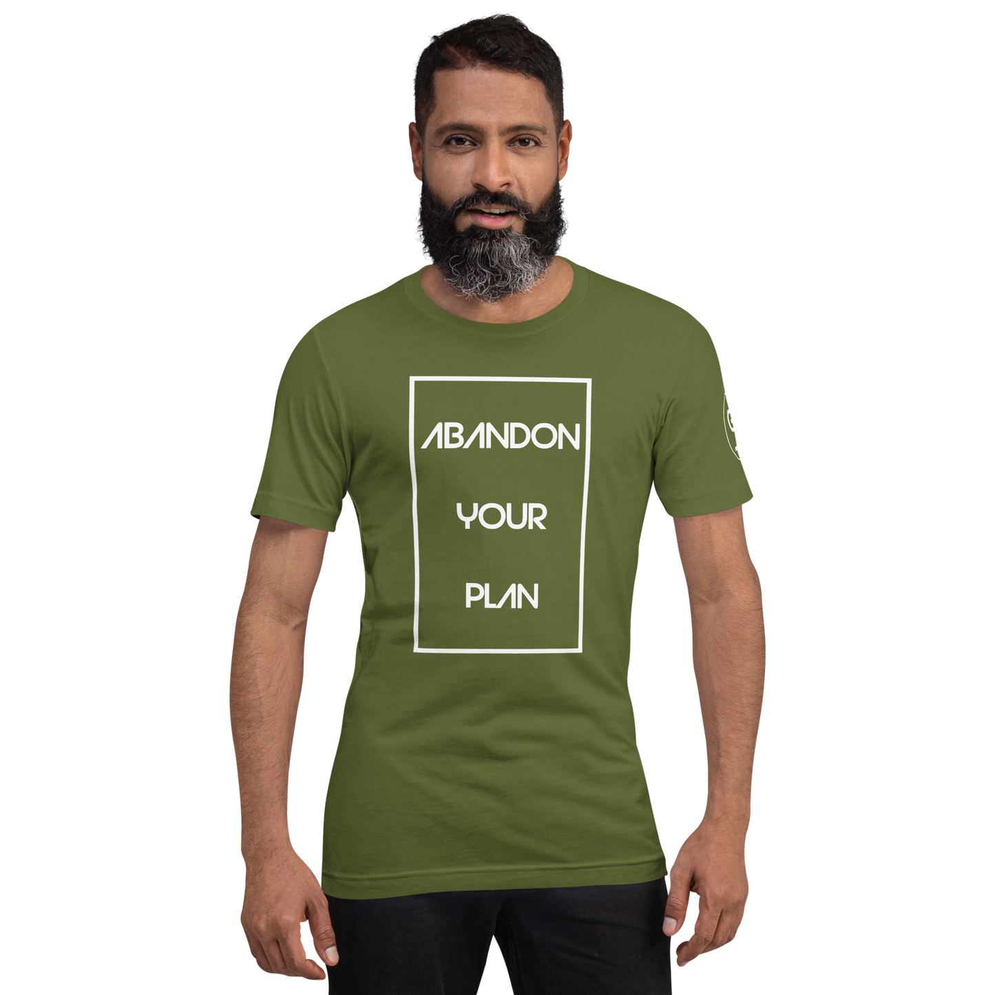 Abandon Your Plan Multi Color (White Font) Unisex t-shirt