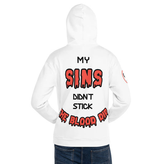 The Blood Did (white) Unisex Hoodie