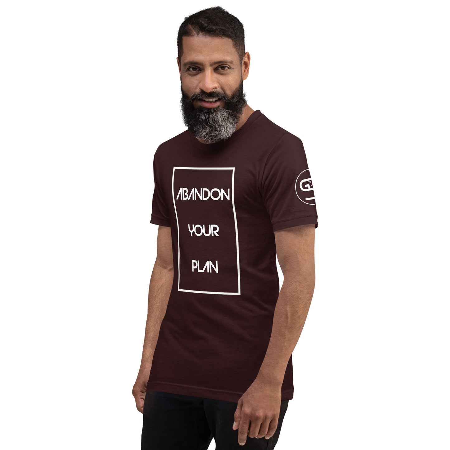 Abandon Your Plan Multi Color (White Font) Unisex t-shirt