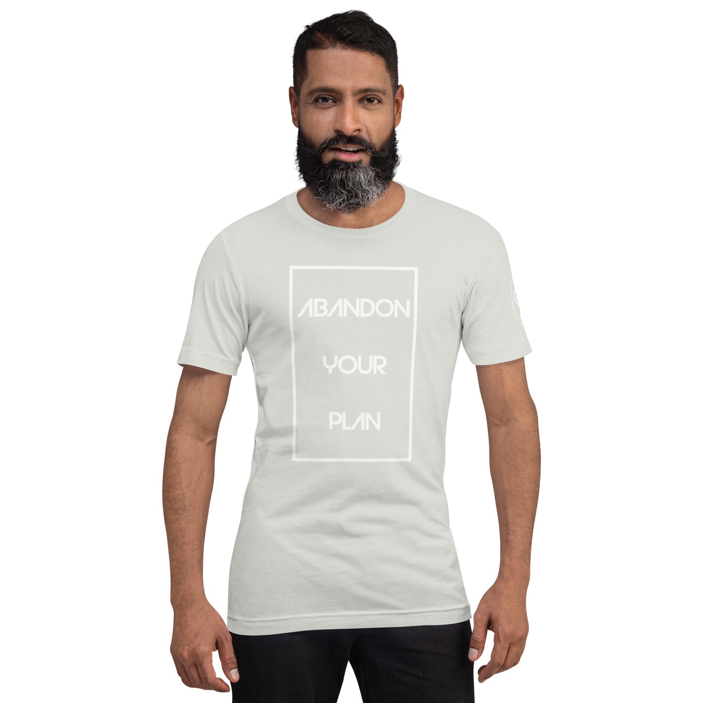 Abandon Your Plan Multi Color (White Font) Unisex t-shirt